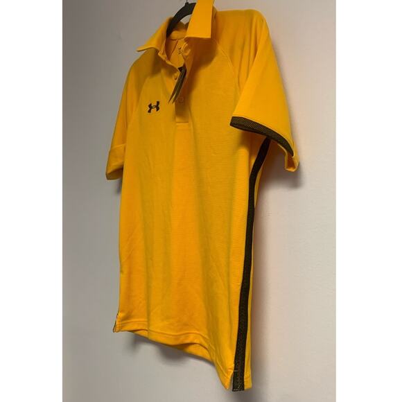 Under Armour Men’s SMALL UA Rival Polo Shirt, Yellow / Black - Picture 3 of 7